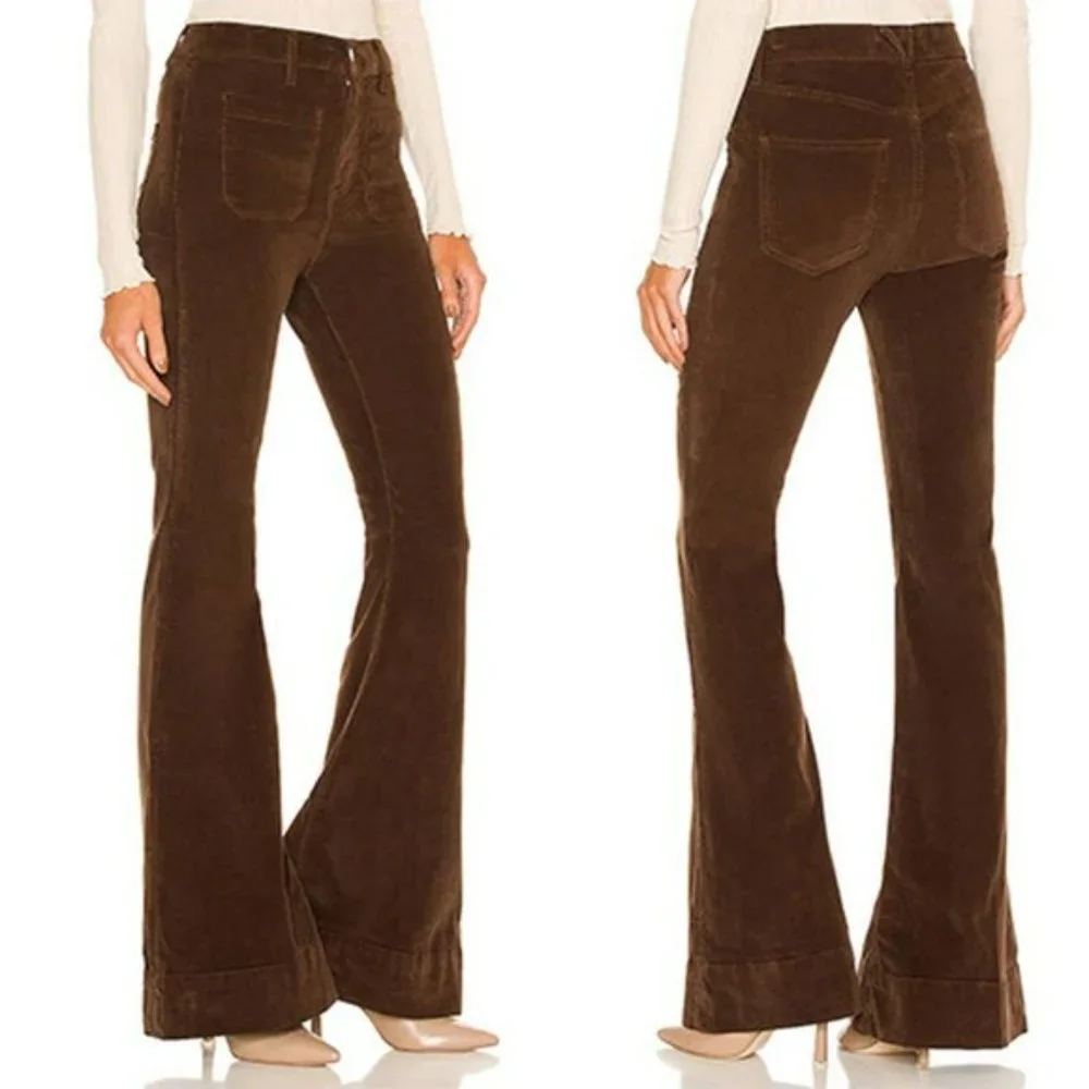 Veronica Beard Sheridan Bell Bottom Corduroy Jeans Women's Brown Size: 28 NWT - Picture 8 of 8